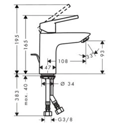 Hansgrohe Wastafelkraan Logis Loop 100 Met Hendel En Waste Chroom -Badkamer Winkel 123 619