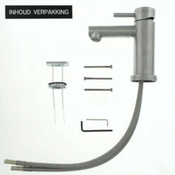 Tiger Wastafelkraan Boston Met Hendel RVS 14 Tiger Wastafelkraan Boston Met Hendel RVS -Badkamer Winkel 123 666