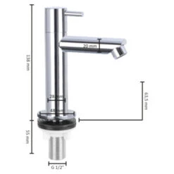 Differnz Fonteinkraan Recht Chroom -Badkamer Winkel 123 689