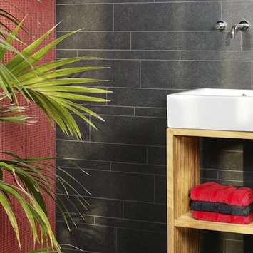 Wandtegel Santelmo Mat Zwart 5x60 Cm 0,96 M² 4 Wandtegel Santelmo Mat Zwart 5x60 Cm 0,96 M² - Afbeelding 2